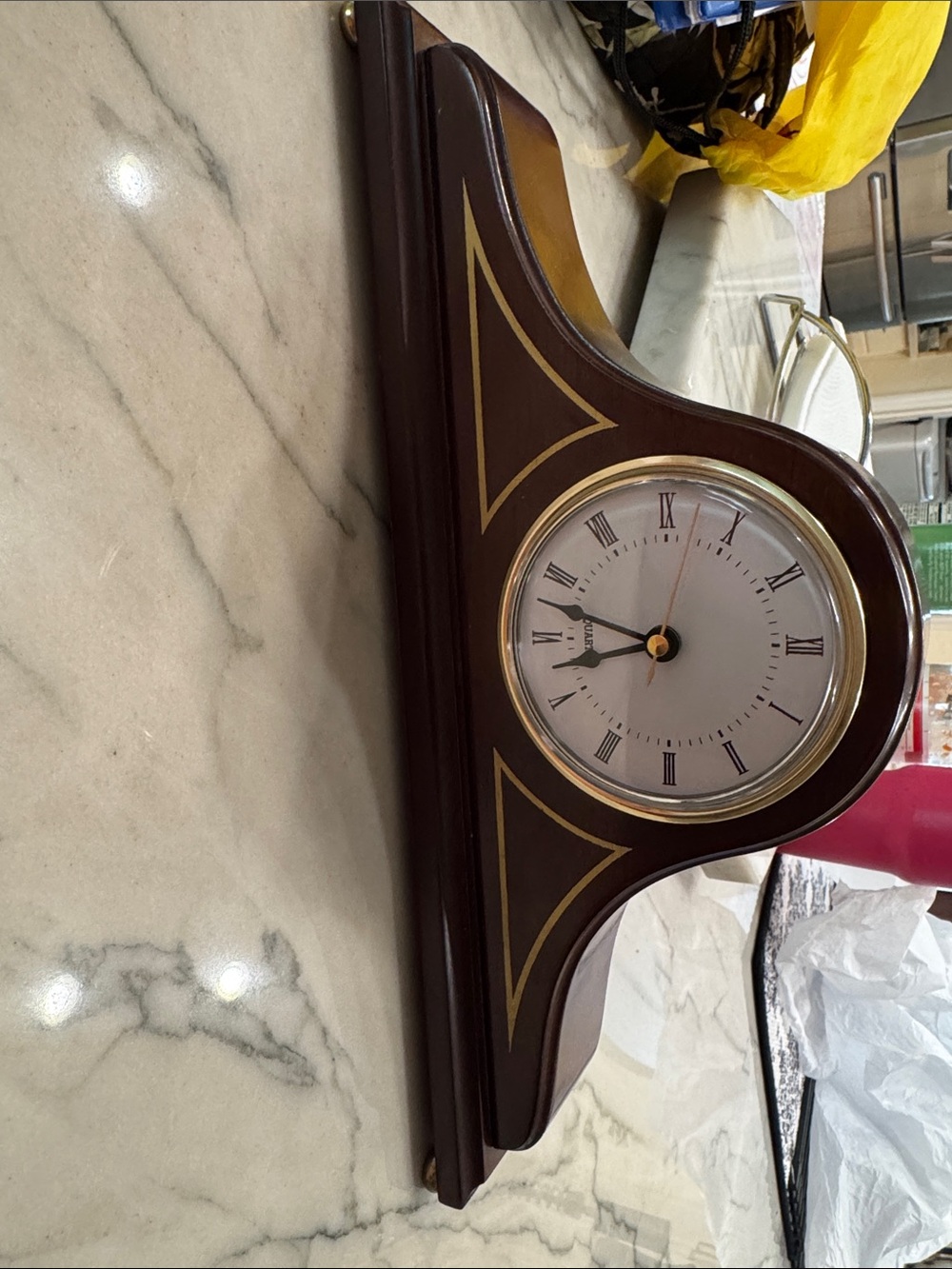 Bombay Company Wooden Quartz Tambour Mantel Clock – Japanese Movement